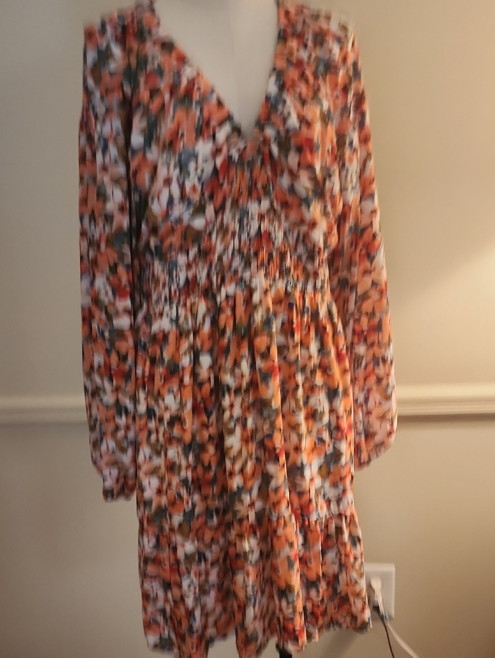 Floral Smocked Dress XL